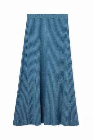 Blue Knitted Maxi Skirt