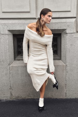 Offwhite Robe mi-longue en maille