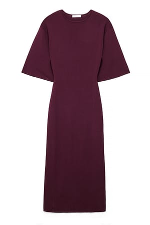 Plum Knitted Midi Dress