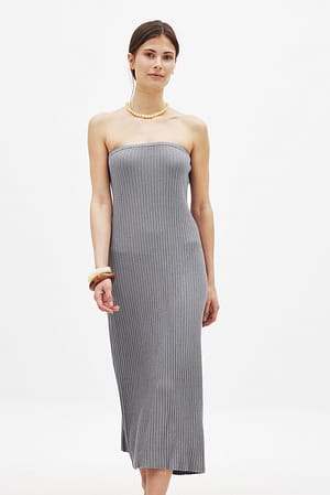 Grey Robe tube mi-longue en maille