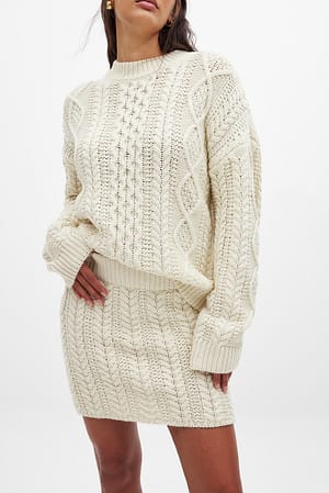 Offwhite Gebreide minirok
