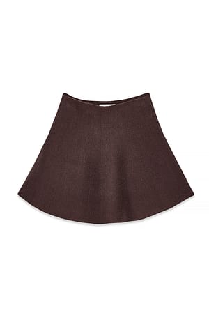 Brown Knitted Mini Skirt