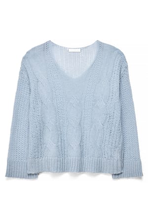 Light Blue Strickpullover aus Mohair-Mix