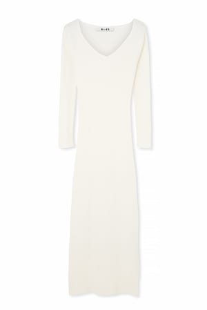 Offwhite Knitted Midi Dress