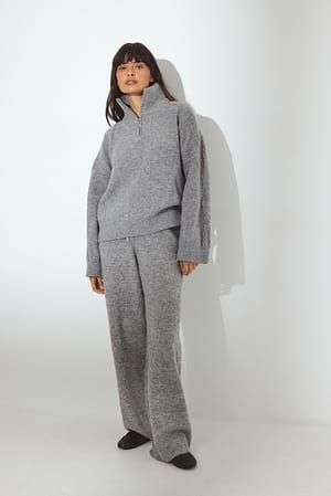 Grey Knitted Pants