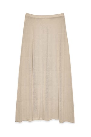 Light Mauve Knitted Sheer Flowy Maxi Skirt