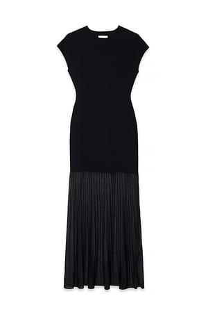 Black Knitted Sheer Maxi Dress