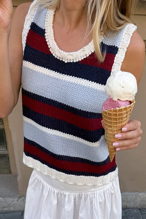 Stripe Knitted Stripe Singlet