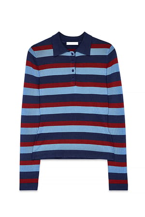 Blue Stripe gestricktes gestreiftes Oberteil