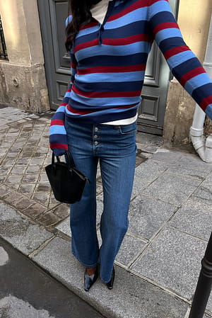 Blue Stripe Strikket top med striber