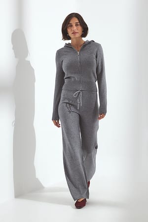 Mid Greymelange Knitted Trousers