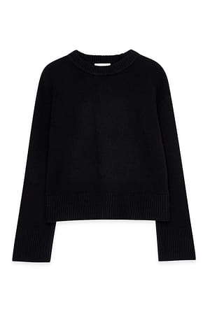 Black Strickpullover aus Wolle