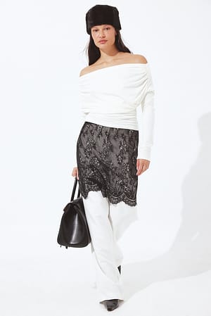 Black Lace Midi Skirt
