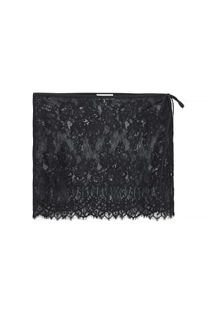 Black Lace Tie Skirt