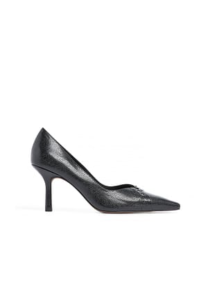 Black Tacones con detalle de encaje y cierre trasero