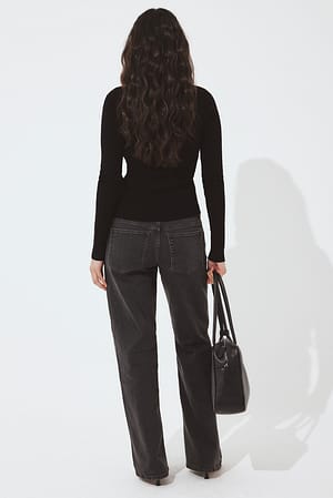 Dark Grey Lane Low Waist Jeans