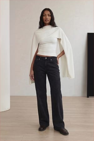 Washed Black Lane Low Waist Jeans