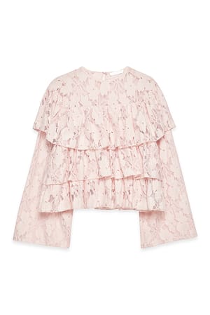 Light Pink Layered Flounce Blouse