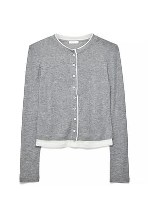 Grey Melange Top met lange mouwen