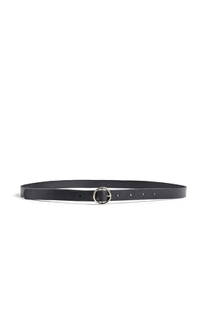 Black Leather Slim Belt