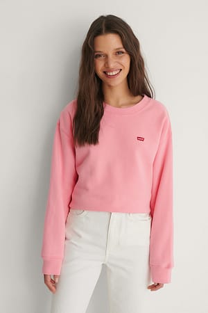 White Tröja Med Crewneck