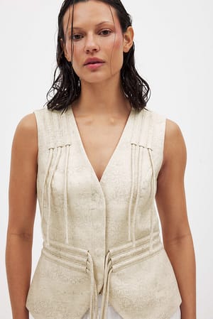 OffWhite Print Weste aus Leinenmischung