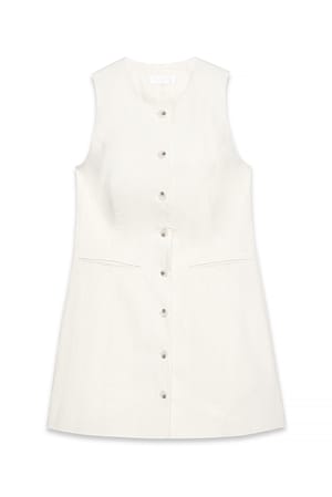 Cream Minikjole med vest i linblanding