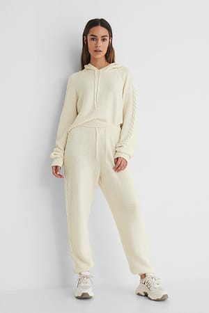 Offwhite Recycled sweatpants med hög midja