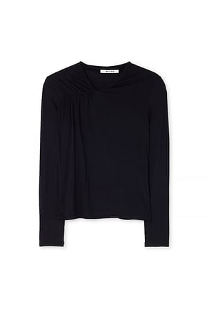 Black Langermet asymmetrisk topp