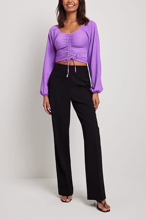 Purple Topp med lange ermer