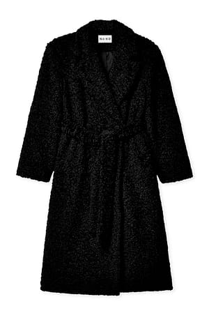 Black Long Teddy Coat