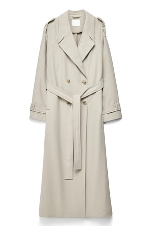 Beige Langer Trenchcoat