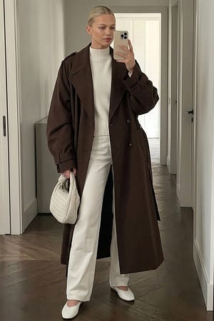 Brown Lang trenchcoat