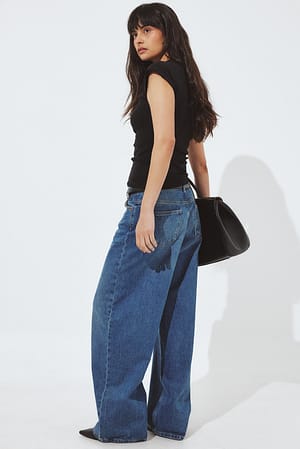 Blue Wash Lockere lange Hüftjeans