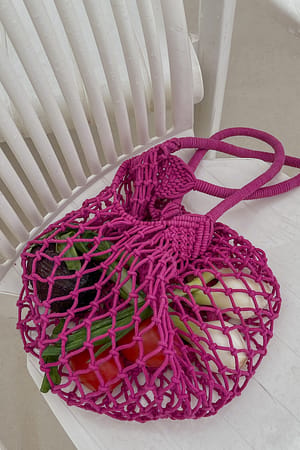 Pink Macrame Tote