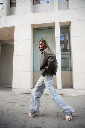 Grey PU-Jacke