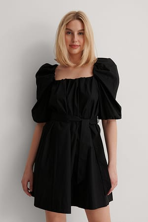 Black Mini-Jurk Met Riem