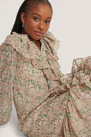 Light Pink Jurk Met Bloemenprint