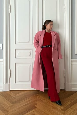 Red Pantalon large à pinces recyclé
