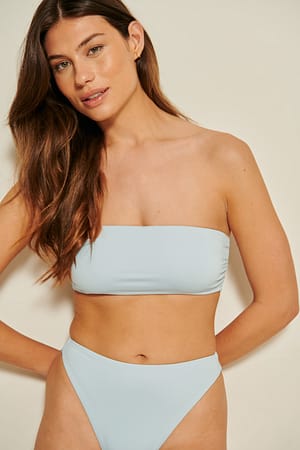 Light Blue Haut de bikini Bandeau recyclé