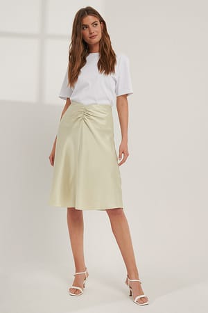 V-shaped Satin Skirt