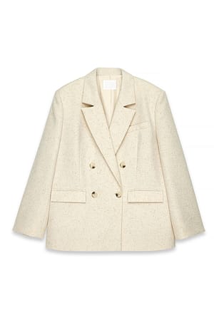 Light Beige Maxi Oversized Structured Blazer
