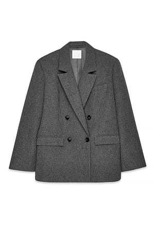 Dark Grey Maxi Oversized Structured Blazer