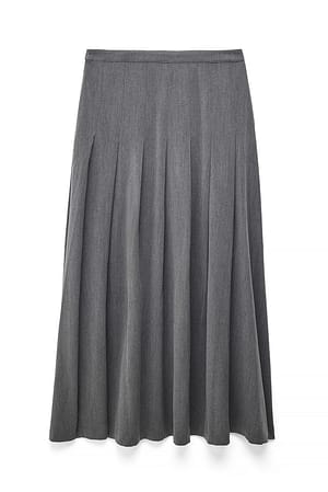 Grey Plisseret maxinederdel