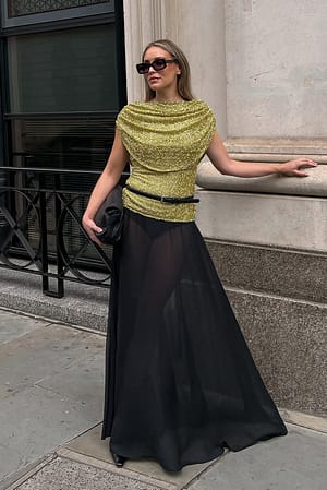 Black Maxi Sheer Skirt
