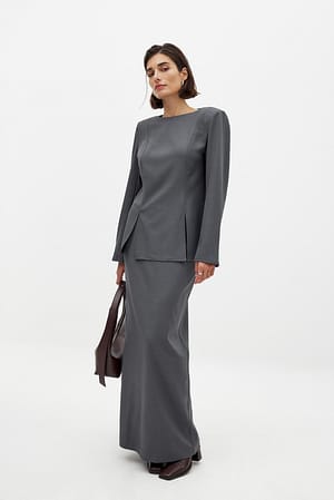 Dark Grey Maxiskjørt
