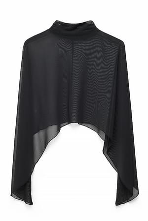 Black Topp med mesh-cape