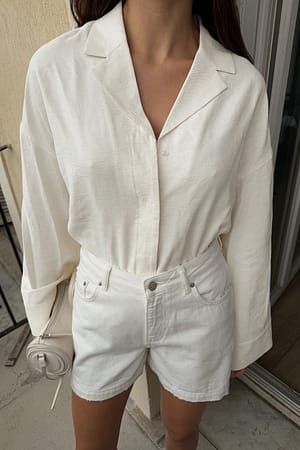 White Halfhoge denim korte broek