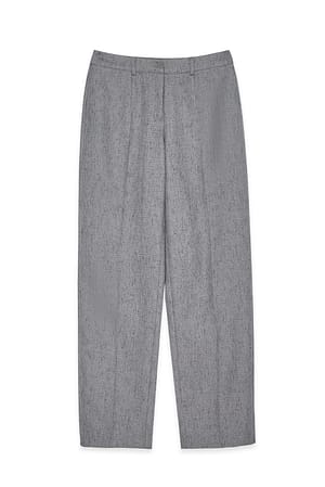 Grey Melange-Hose mit mittlerer Taille