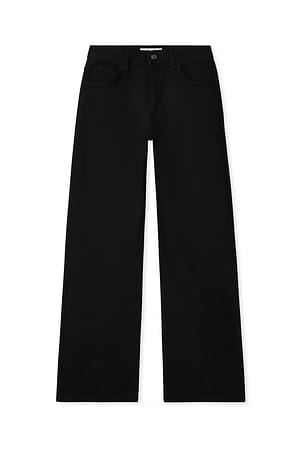 Black Wash Rette denim med middels liv